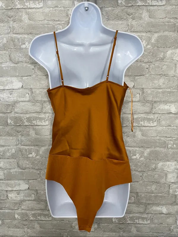 House of Harlow 1960 Satin Cowl Bodysuit - Rusty Orange - Image 2