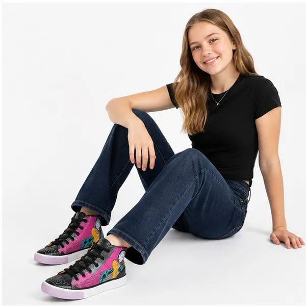 Disney Womens Sneakers Size 8 Black Purple Nightmare Before Christmas High Top - Image 7
