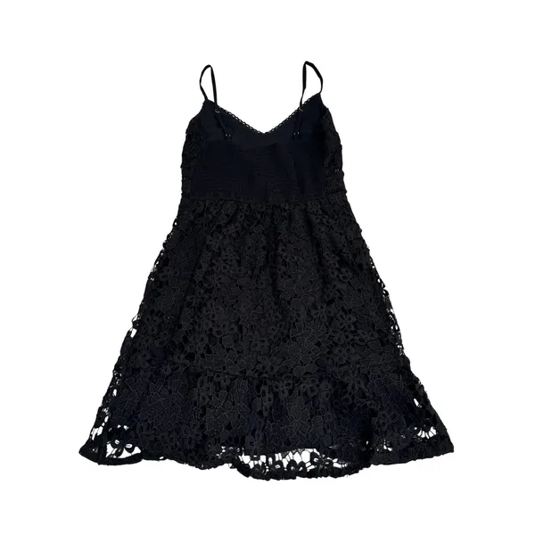 NWT‎ Abercrombie & Fitch Black Floral Lace Mini Dress Smocked Back Small P - Image 4