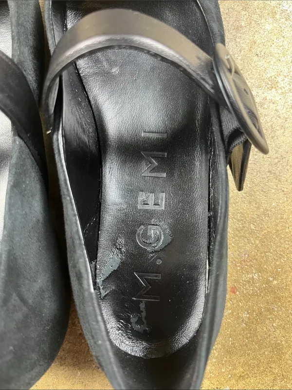 M. Gemi Adelina Black Genuine Suede and Leather Buckle Mary Jane Size: 36 (US 6) - Image 9