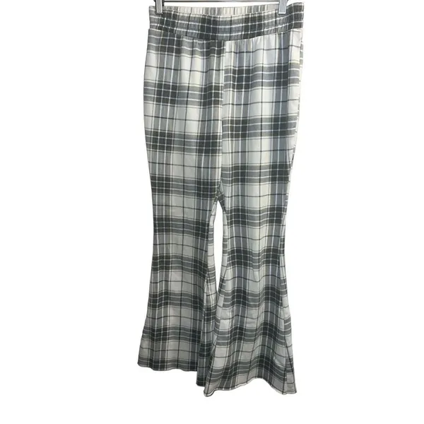 ✨Graysons Threads - Plaid Lounge Wide Leg Graphic Sz Medium Pants✨ - Image 2