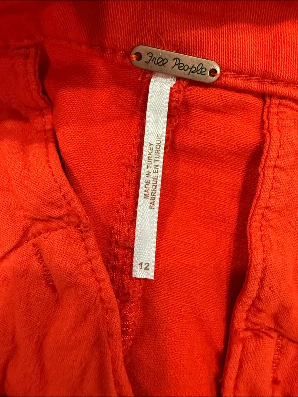 Free People Red High-Waist Pleated Shorts - Image 6