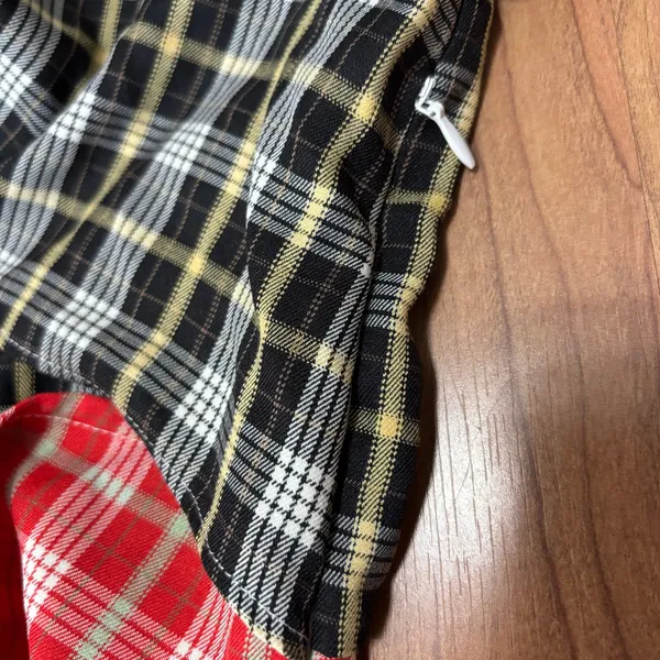 AKIRA Shirt Dress Multicolor Plaid Ruched Colorblock Casual Western Cowgirl 3X - Image 7