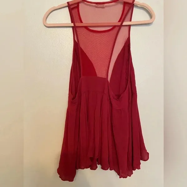 Free People by Intimately Blouse Romantic Mesh Cami Quiet Luxury Boho Parisian S - Image 3