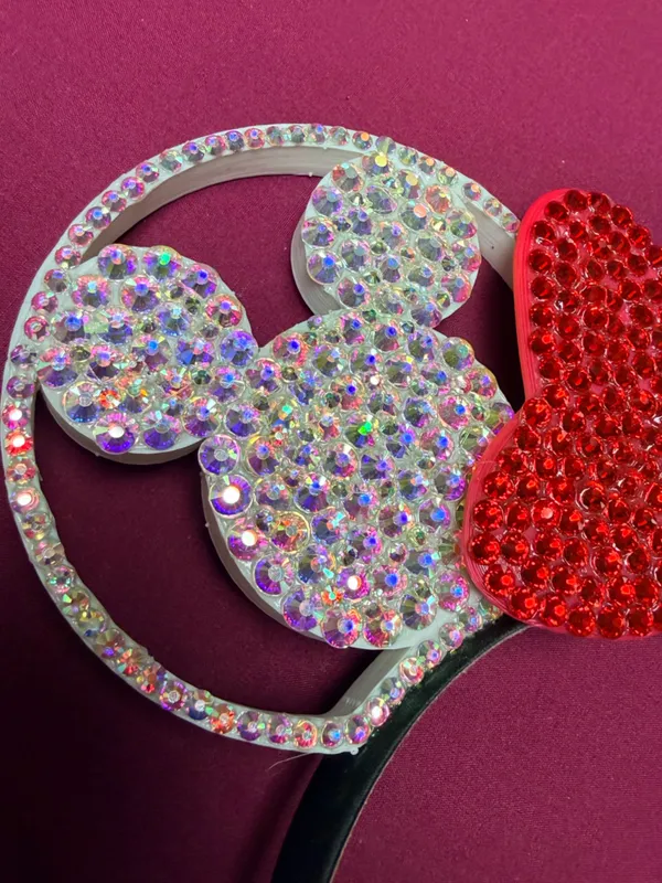 Disney's Crystal Red Bow with Iridescent Minnie Mouse Ears Headband - Image 2