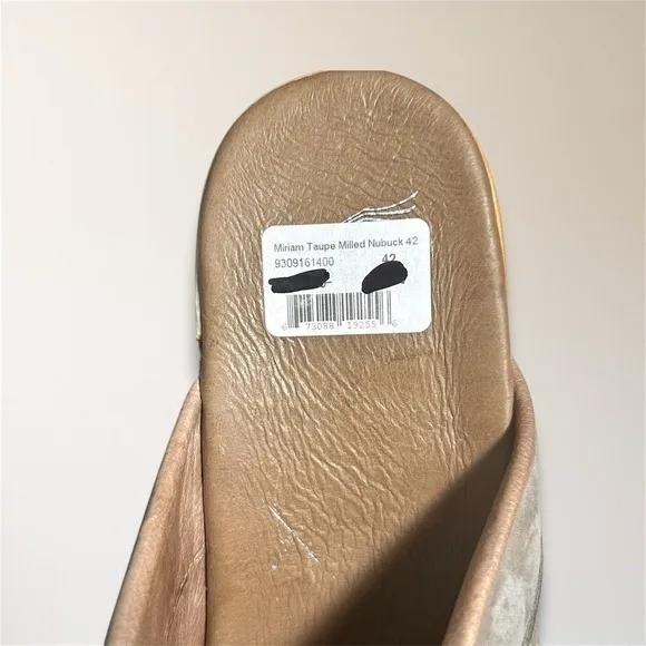 Dansko Miriam Taupe Milled Nubuck Wooden‎ Clogs 42 Slip On Comfort Nurse Shoes - Image 11
