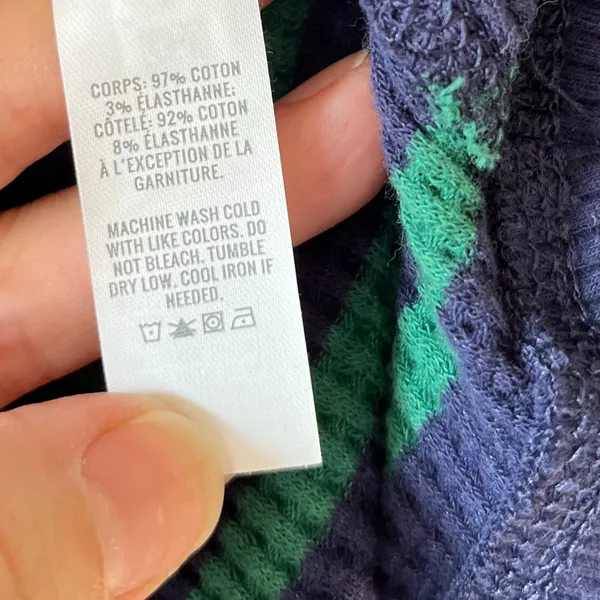 Aerie Sz M Oversized Pullover Sweatshirt Navy Green Flowy Waffle Crew‎ Blouse - Image 9