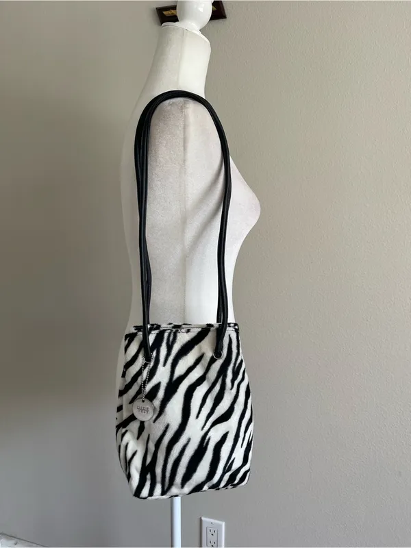 Nine West Black and White Zebra-Print Shoulder Bag - Image 2