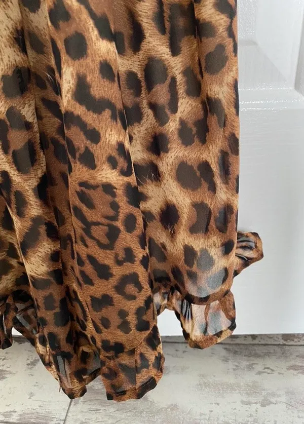 American Threads Open Back Cheetah Romper - Image 3
