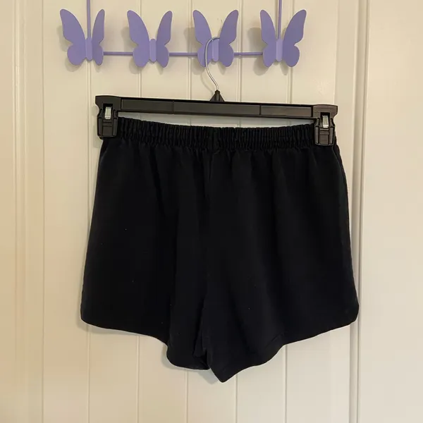SOFFE women’s navy blue‎ elastic waistband pull on athletic lounge shorts medium - Image 4