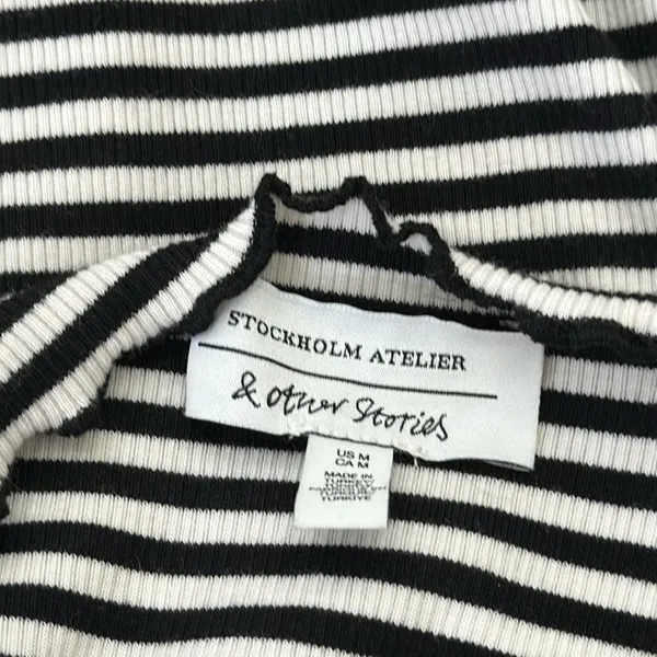 Stockholm atelier Striped Exposed Seam Boat Neck Top Sz - Image 6