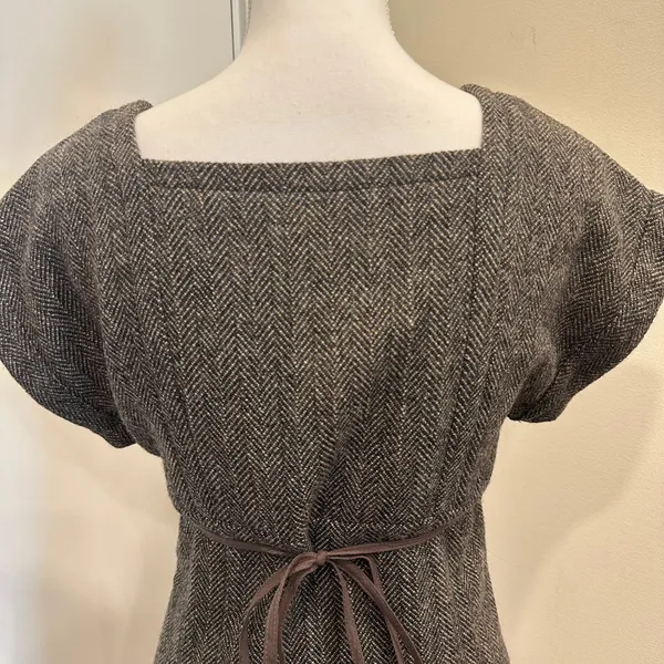 VTG Paul & Joe‎ Brown Tweed Wool Blend Shift Dress Size Small Heritage Preppy - Image 6