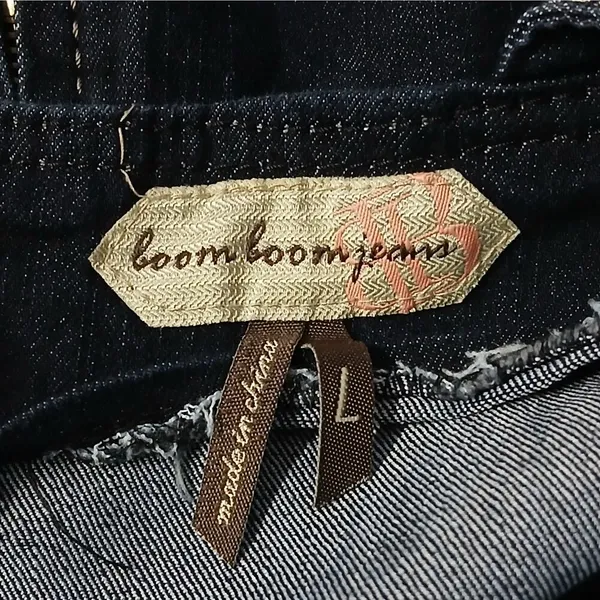 Boom Boom Jeans Denim Dress Womens Large Blue Sleeveless Dark Wash Casual Fitted - Image 3