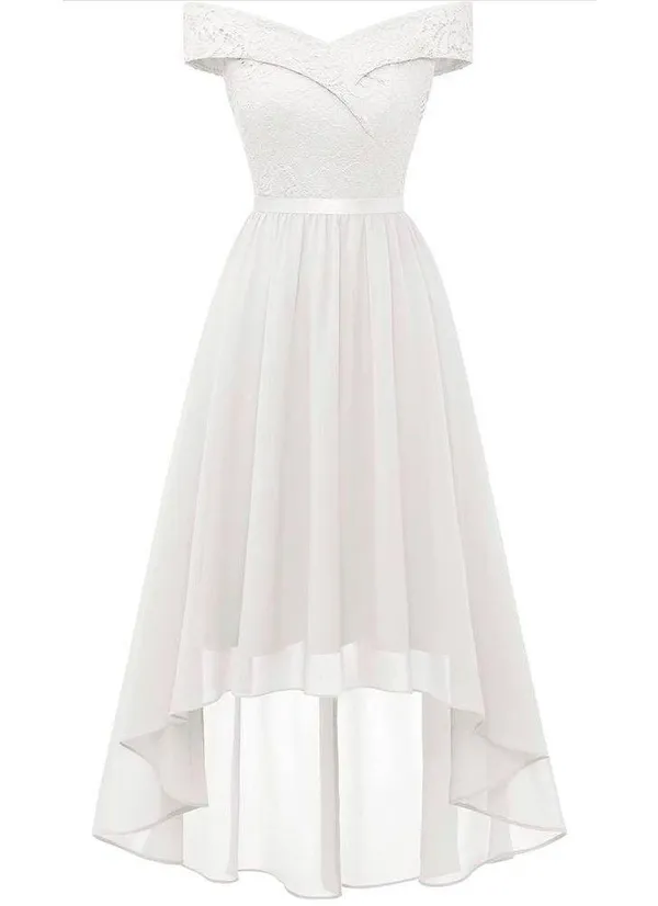 NEW Lace Chiffon Long Dress Off The Shoulder Formal 2X - Image 2