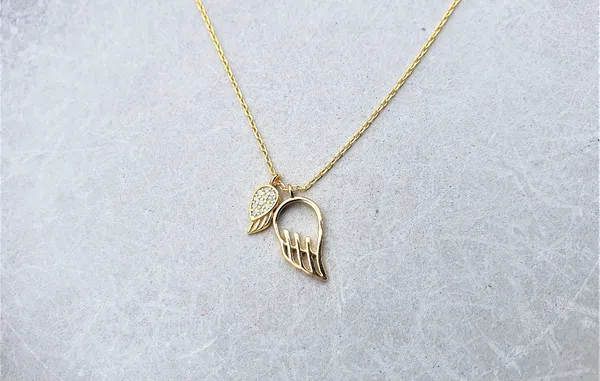 Handmade Angel wings 925 Sterling silver necklace dual charms - Image 5