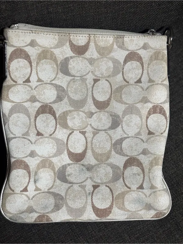Coach Kristin Swing Bag Crossbody Sequin Signature white Brown - Image 5