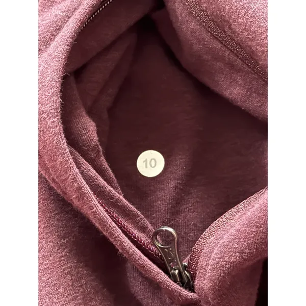 Lululemon Wrap Up Jacket Heathered Bordeaux Drama Soft French Terry Hoodie Sz 10 - Image 6