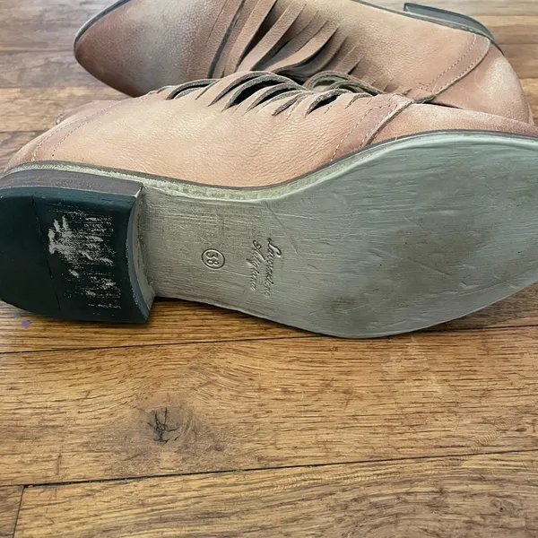 Free People Lost Valley Strappy Italian Leather Ankle Boot in Tan Sz 38/7.5 - Image 7