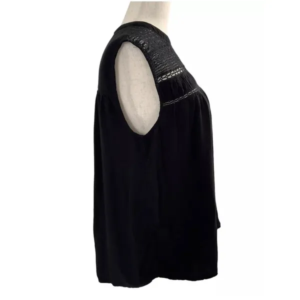 Old Navy Women's Medium Black Sleeveless Top with Lace | #11 - Image 3