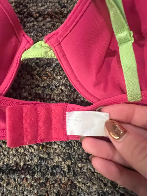 Pink polka dot bra with green accents #bra #summer - Image 4