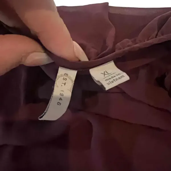 Est. 1946 Garnet Off-Shoulder Ruffle Detail Elastic Neckline Solid Blouse‎ XL - Image 2