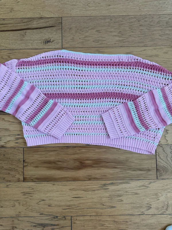 SheIn Pink Crochet Sweater - Image 4