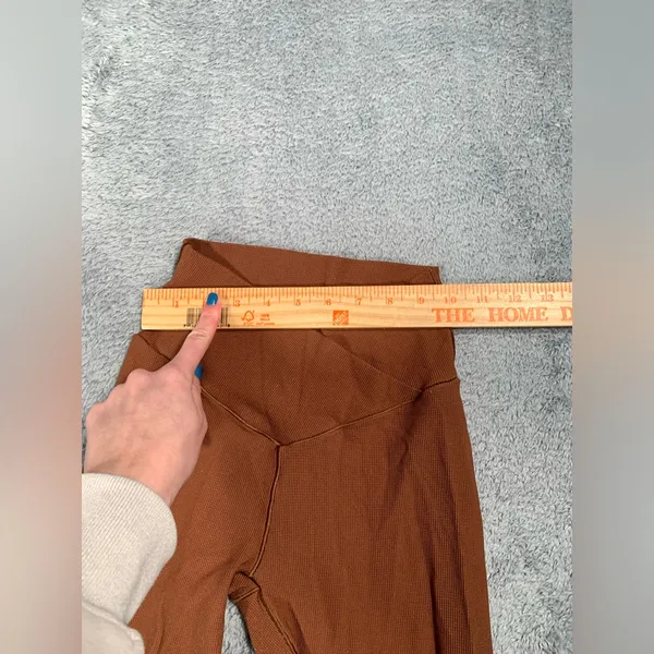 Aerie Brown waffle knit real me 7/8 High-rise Leggings small - Image 6