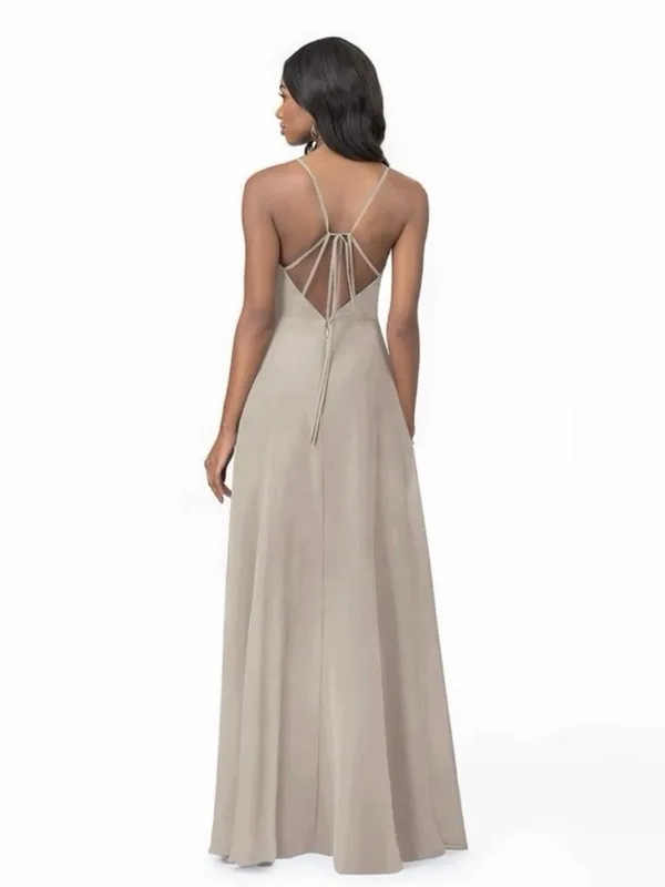 NWT‎ Azazie Everleigh Frost A-Line Pleated Chiffon Maxi Bridesmaid Dress - Image 3