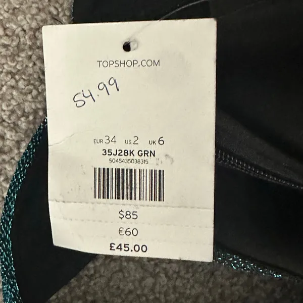 NWT Topshop Dress Womens 2 Blue Glitter Sparkly Shimmer Cold Shoulder Party Y2K - Image 6