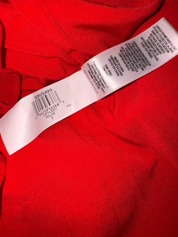 NEW Dress The Population Kathleen Ruffle Halter Gown with Train Rogue Red Sz S - Image 8