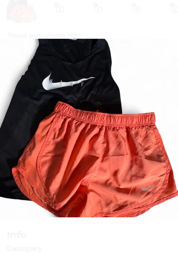 Nike dri fit running bundle -women’s size small pink shorts & black tank - Image 2