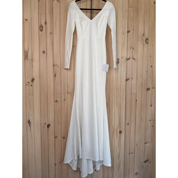 NWT Lulus Feeling of Forever White Long Sleeve Mermaid Maxi Dress Wedding XXS - Image 5
