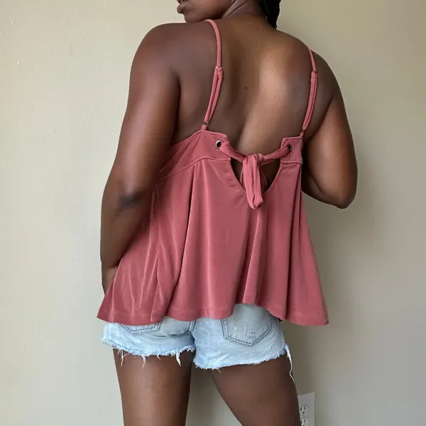 Free People Never Let You Go Boho Tie Back Tank in Rust Size Large - Image 4