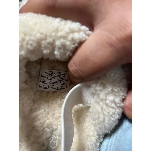 UGG Oh Fluffita Cream/Beige Fur Platform Slides Sandals Womens 10 - Image 5