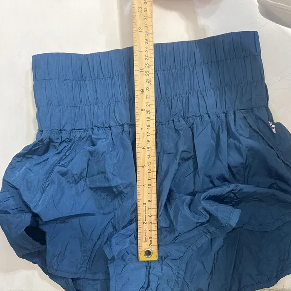 Free People Movement Blue Lined High Waisted Athletic Gym Run Shorts Size Small - Image 7