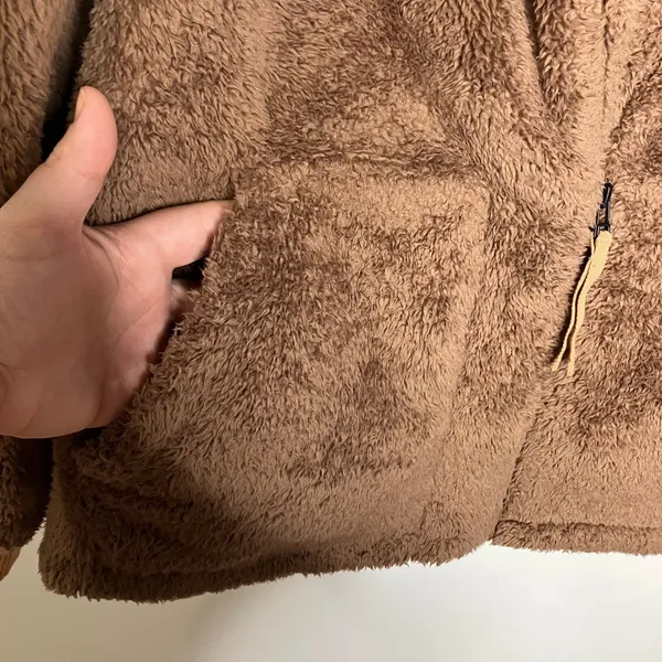 REI Co-op brown Nook Cardigan women's size‎ small cozy soft teddy jacket - Image 5