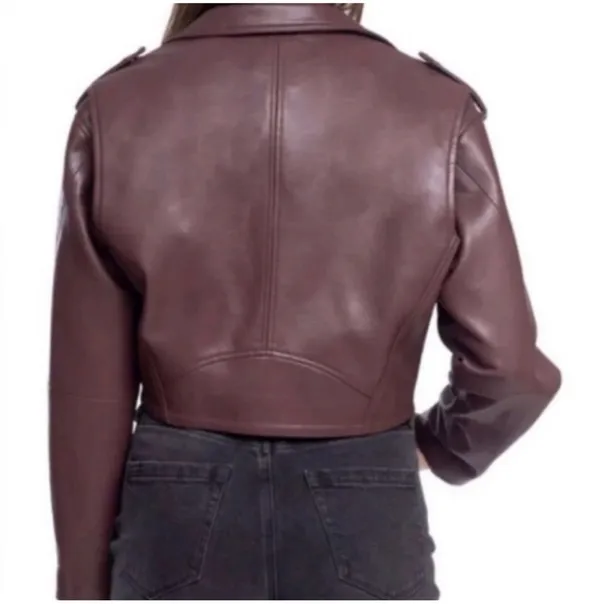 BLANKNYC burgundy leather moto jacket - Image 2
