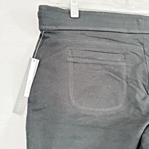 Apt.‎ 9 Active Wear Womens Black Wide Leg Yoga Pants Drawstring Graphic - Image 7