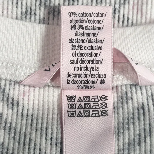 Victoria’s Secret Pink Black White Plaid Thermal Henley Top Tee T-Shirt Size Medium - Image 4