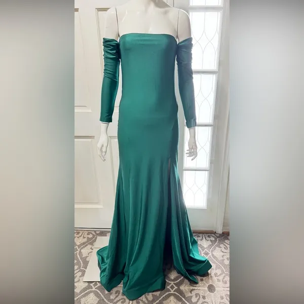 ATRIA COUTURE Long Forest Green Evening/Formal Dress Size Large P-35 - Image 3