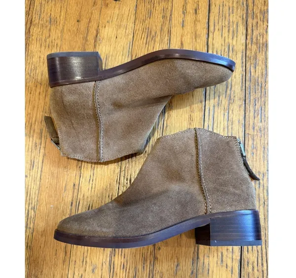 Dolce Vita Boots Womens Size 6 Suede Ankle Zip Tucker Saddle Block Heel Shoes - Image 8