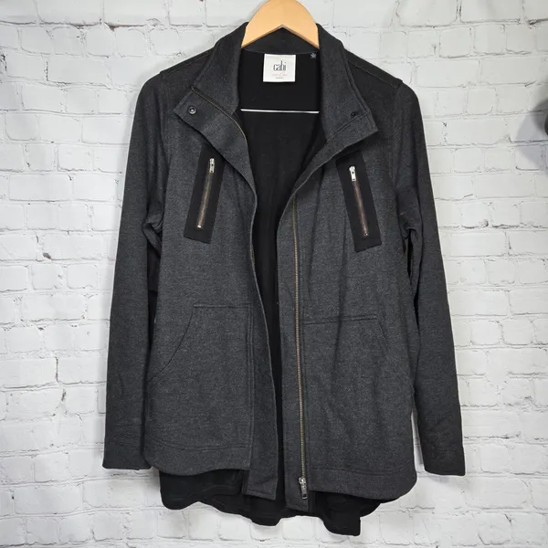Cabi Charcoal Gray Mesh Back Jacket Womens Size Small Moto Style‎ 3184 - Image 3