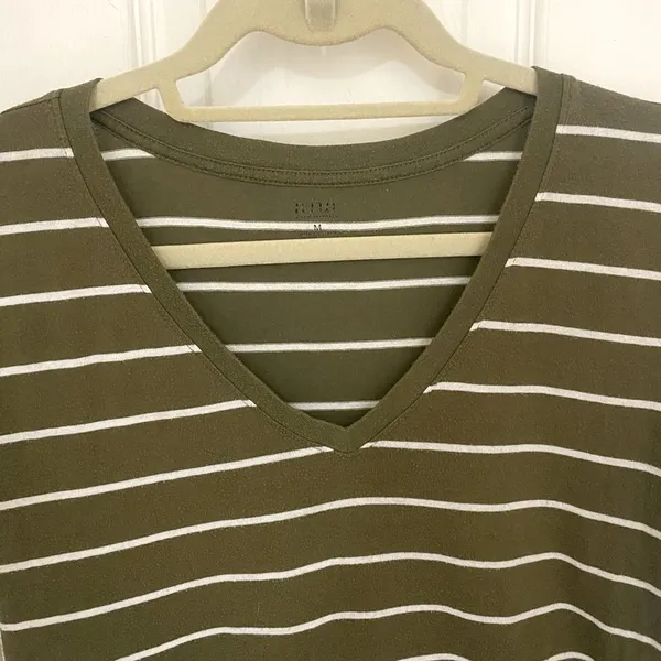 A.N.A Classic V-Neck Striped Short Sleeve Tee Shirt - Image 2