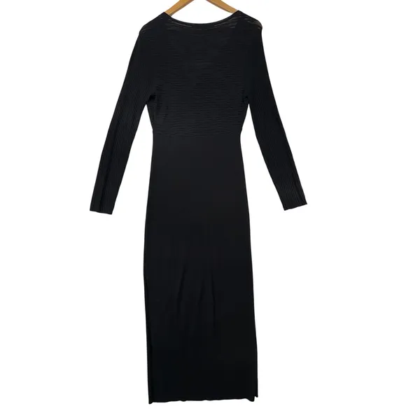 ASTR The Label Black Twist Front Ribbed Knit Long Sleeve‎ Midi Dress Medium - Image 6
