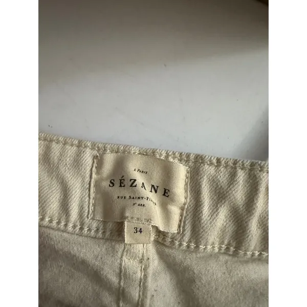 Sézane Manu Trousers in Mottled Ecru size 34 US 2 Pleated Tapered - Image 13