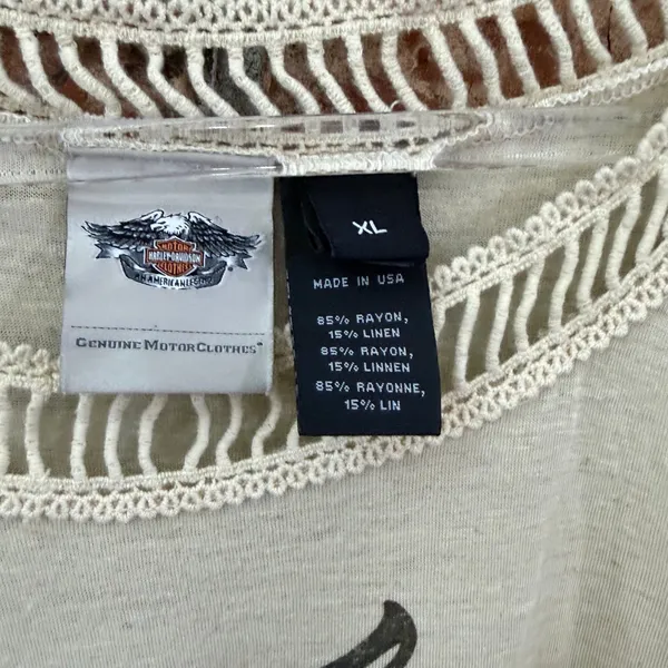 Harley Davidson Womens XL Lightweight Tee Cut Out Detail Biker Motorcycle - Image 5