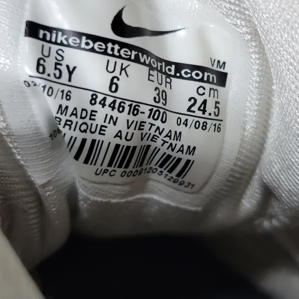 Nike Air Max 90 Print Sneakers Women 6.5 White Bronze Leather Lace Up Running - Image 2