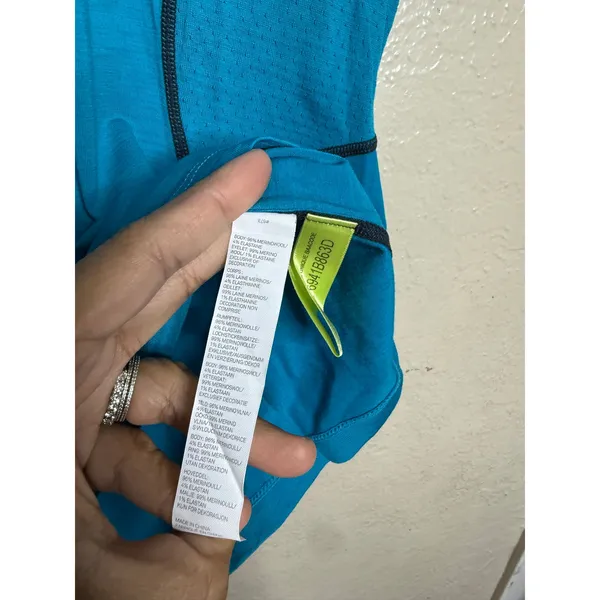 Icebreaker GT 150 Ultralite Merino Wool Half Zip Cycling Top Women’s M Blue - Image 8