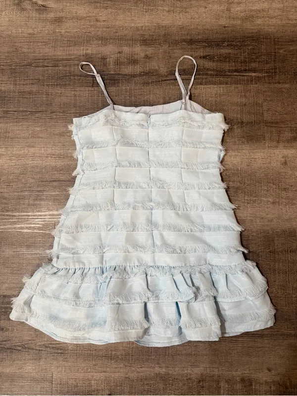 PRINCESS POLLY Molina Mini Dress in Light Blue - Image 4