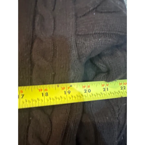 Sunday‎ Best Aritzia Brown Merino Wool Cable Knit Polo Sweater Cropped Small - Image 5